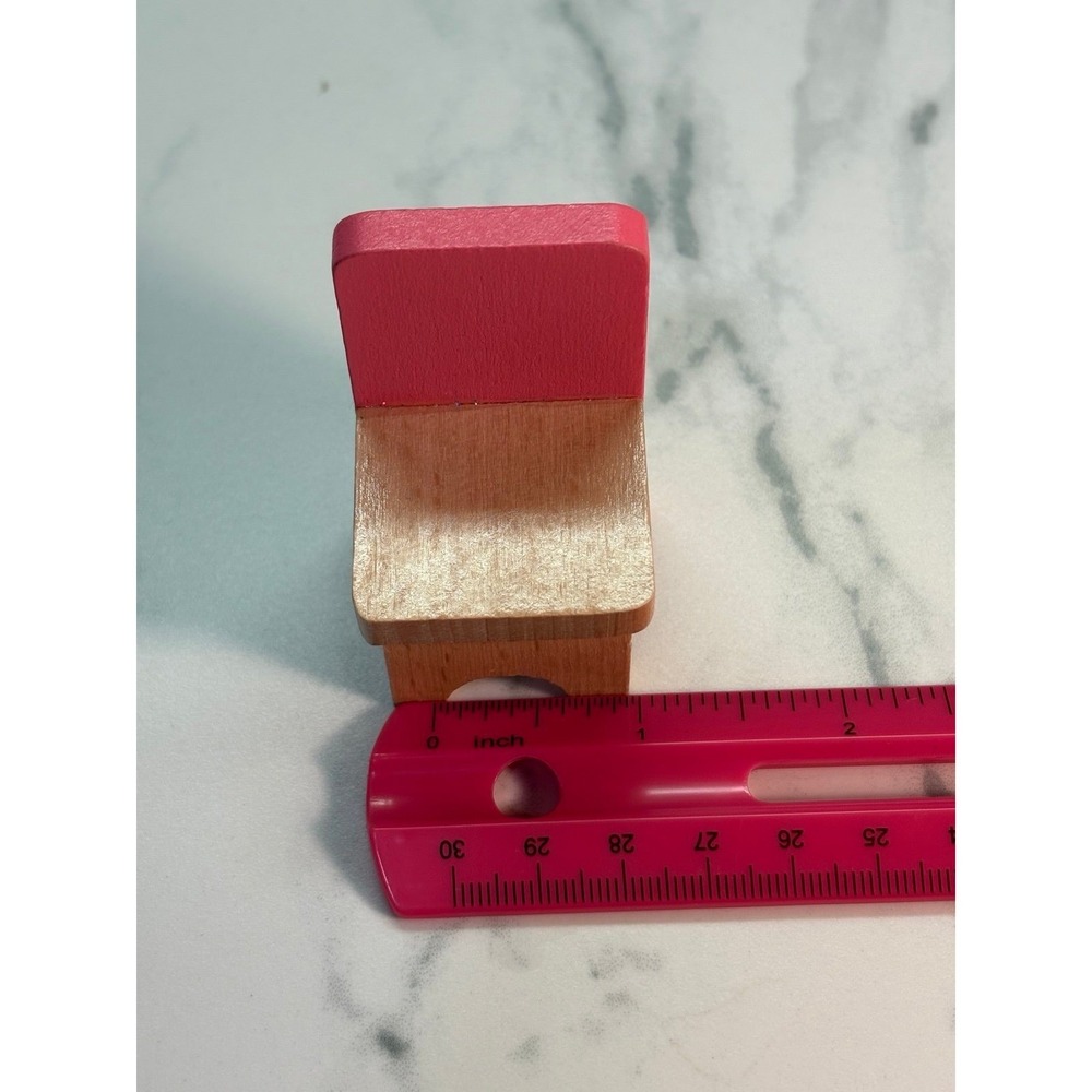 Wooden Miniature Dollhouse Dining Room Table with Chairs - Picture 9 of 9